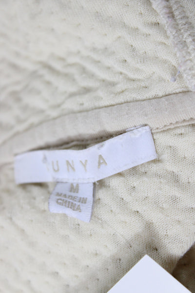 Lunya Womens Pullover Henley Pima Cotton Beige Long Sleeve Size M