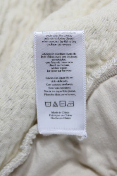 Lunya Womens Pullover Henley Pima Cotton Beige Long Sleeve Size M