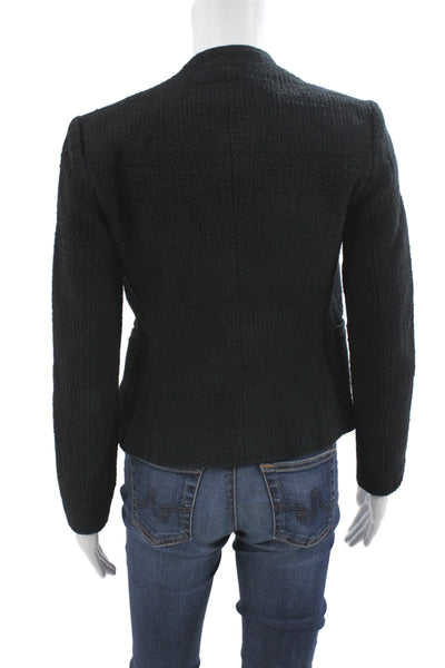Theory Womens Basic Jacket Black Long Sleeve Cotton Open Front Size 00