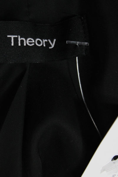 Theory Womens Basic Jacket Black Long Sleeve Cotton Open Front Size 00