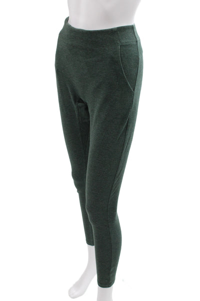 Lunya Women Green Cotton Blend Ankle Leggings Athleisure Pull On Size L