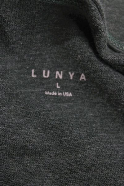 Lunya Women Green Cotton Blend Ankle Leggings Athleisure Pull On Size L