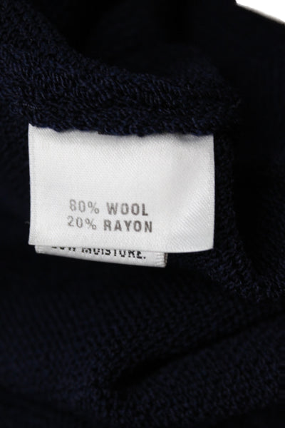 St. John Collection Womens Blue Basic Jacket 80% Wool Long Sleeve Zip Size 6