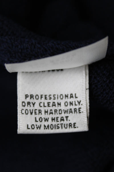St. John Collection Womens Blue Basic Jacket 80% Wool Long Sleeve Zip Size 6