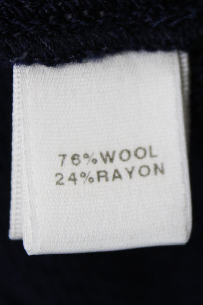 St. John Womens Basic Jacket Blue Wool Button Long Sleeve Size 6