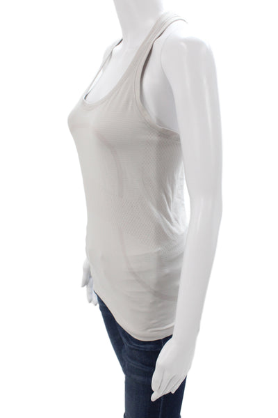 Lululemon Womens Basic Tank Scoop Neck Sleeveless Beige Nylon Size S