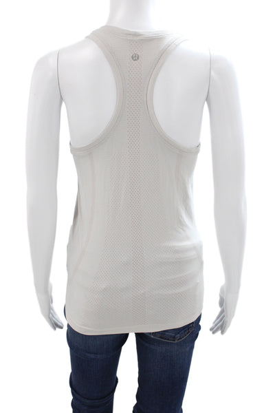 Lululemon Womens Basic Tank Scoop Neck Sleeveless Beige Nylon Size S