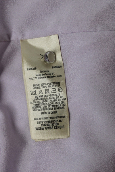 Ted Baker London Women Purple Blouse 3/4 Sleeve Button Size 2
