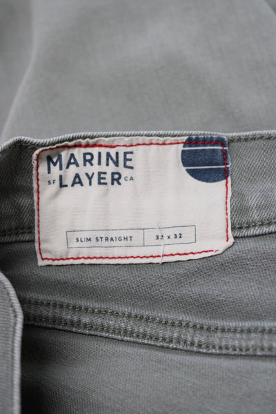 Marine Layer Mens Straight Green Cotton Jeans Size 32