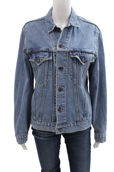 Levi Strauss & Co Mens Athletic Denim Jacket Black Snap Size M