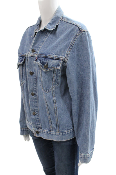 Levi Strauss & Co Mens Athletic Denim Jacket Black Snap Size M