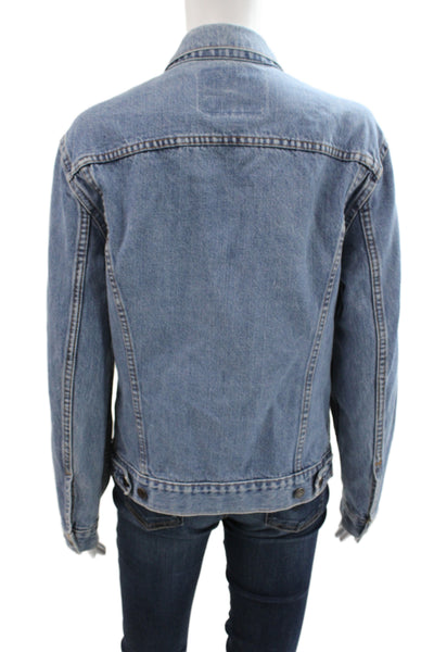 Levi Strauss & Co Mens Athletic Denim Jacket Black Snap Size M