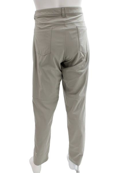 Lululemon Mens Chino Pants Beige Button Polyester Size 38