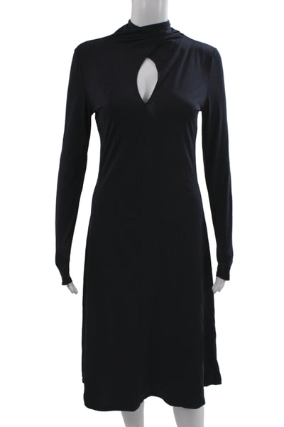 Modern Citizen Women Black Halter Long Sleeve Sheath Dress Mid Calf Size XS