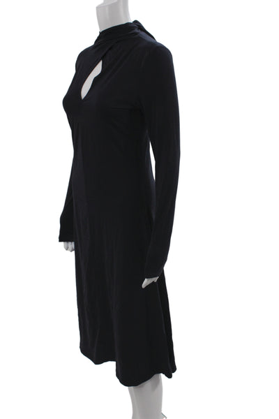 Modern Citizen Women Black Halter Long Sleeve Sheath Dress Mid Calf Size XS