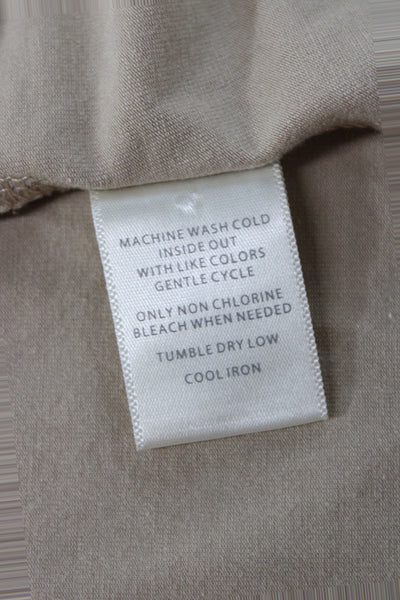 Cuyana Women Tshirt Dress Beige Pima Cotton Short Sleeve Mid-Calf Size XS