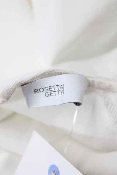 Rosetta Getty Women Basic Short Sleeve White Crew Neck Blouse Size XS