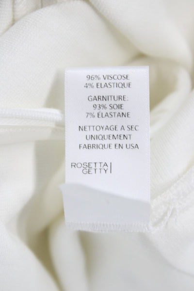 Rosetta Getty Women Basic Short Sleeve White Crew Neck Blouse Size XS