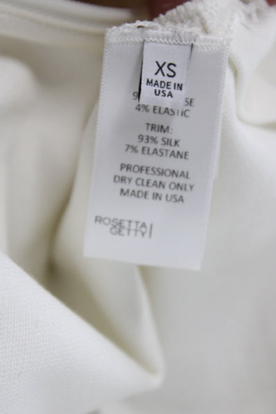 Rosetta Getty Women Basic Short Sleeve White Crew Neck Blouse Size XS