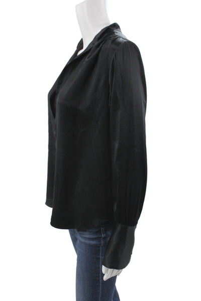 Nili Lotan Womens Silk V Neck Long Sleeve Button Cuff Basic Blouse Size XS