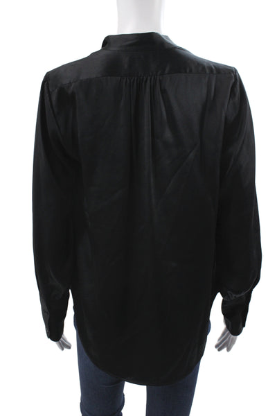 Nili Lotan Womens Silk V Neck Long Sleeve Button Cuff Basic Blouse Size XS