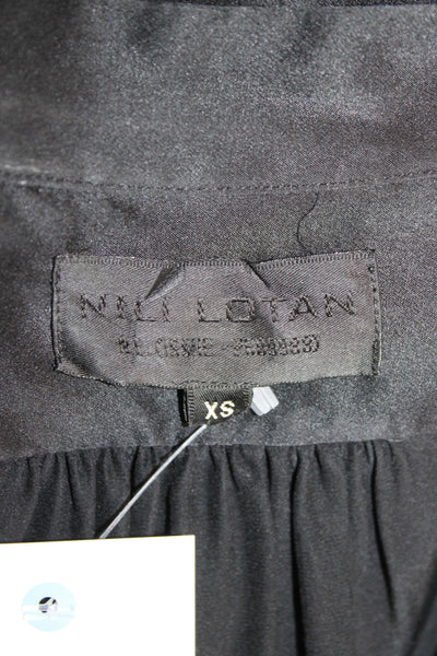 Nili Lotan Womens Silk V Neck Long Sleeve Button Cuff Basic Blouse Size XS