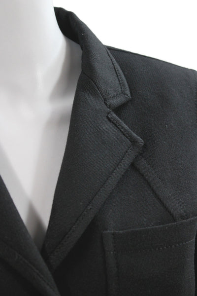 Burberry Womens Cotton Wool Button Down Blazer Black Size 2