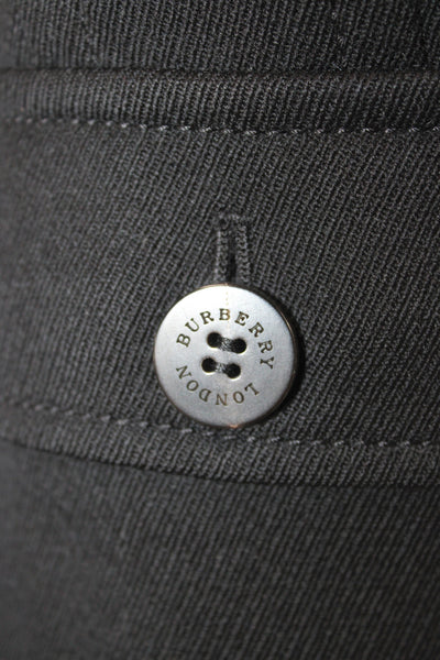 Burberry Womens Cotton Wool Button Down Blazer Black Size 2
