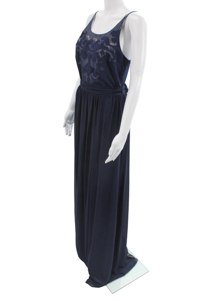J Crew Womens Maxi Skirt Blue Midi Scoop Neck Sleeveless Zip Size S