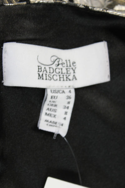 Badgley Mischka Women Fit & Flare Black Dress Size 4