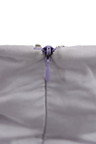 Badgley Mischka Women Maxi Dress Purple Chiffon Halter Sleeveless Zip Size 4