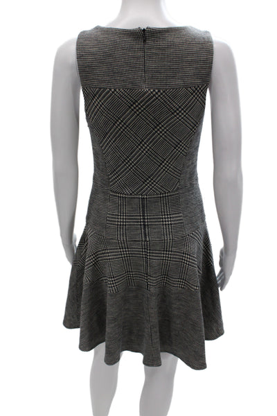 Tibi Womens Fit & Flare Gray Sleeveless Knee Length Dress Polyester Zip Size 4