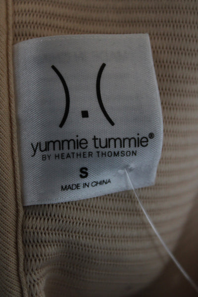 Yummie Tummie Womens High Waist Shaping Shorts Beige Size Small