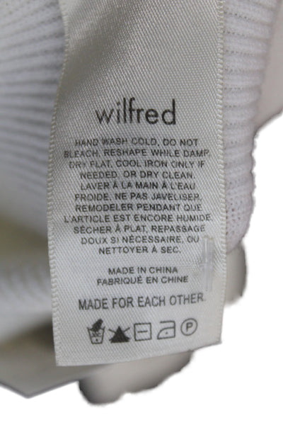 Wilfred Womens Basic Scoop Neck Blouse White Long Sleeve Size XS