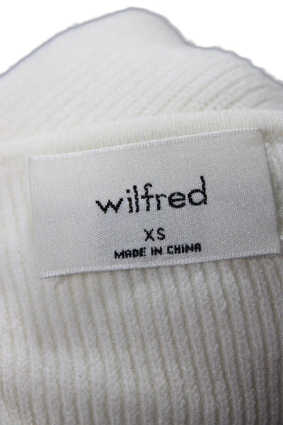 Wilfred Womens Basic Scoop Neck Blouse White Long Sleeve Size XS