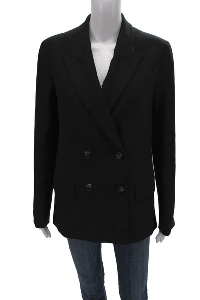 Wilfred Womens Basic Jacket Black Long Sleeve Button Closure Size 2