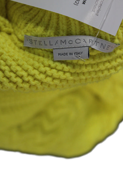 Stella McCartney Women Pullover Sweater Yellow Cable Knit Crew Neck Size S