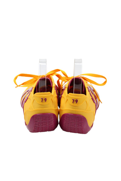 Melissa Womens Motion Jelly Lace-Up Sneakers Yellow Size 10