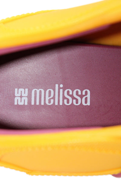 Melissa Womens Motion Jelly Lace-Up Sneakers Yellow Size 10