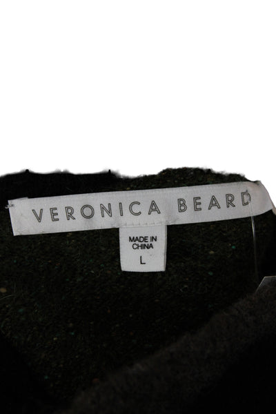 Veronica Beard Womens Camo Cowl Neck Pullover Sweater Black Size L