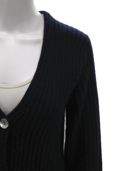 Vince Women Black 100% Cashmere V-Neck Cardigan Long Sleeve Size M