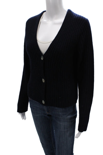 Vince Women Black 100% Cashmere V-Neck Cardigan Long Sleeve Size M