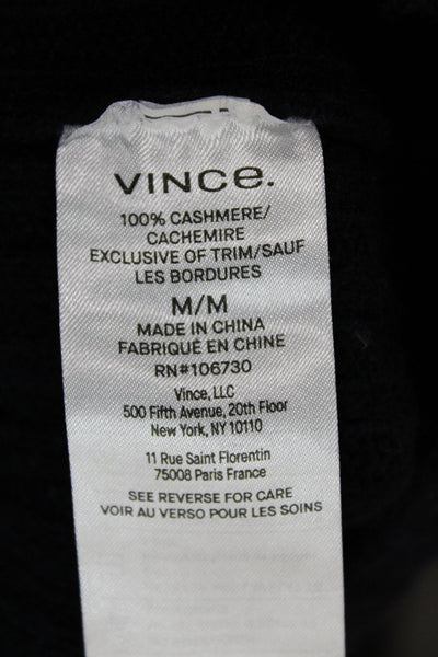 Vince Women Black 100% Cashmere V-Neck Cardigan Long Sleeve Size M