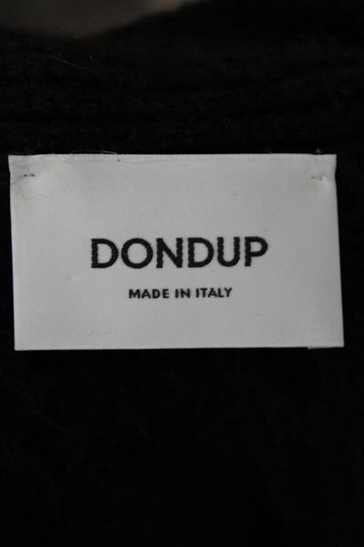 Dondup Women Cardigan V-Neck Black 68% Alpaca Long Sleeve Size 38