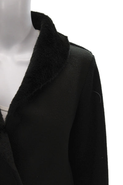 Love Token Womens Basic Jacket Coatigan Black Acrylic Button Long Sleeve Size M