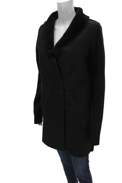 Love Token Womens Basic Jacket Coatigan Black Acrylic Button Long Sleeve Size M