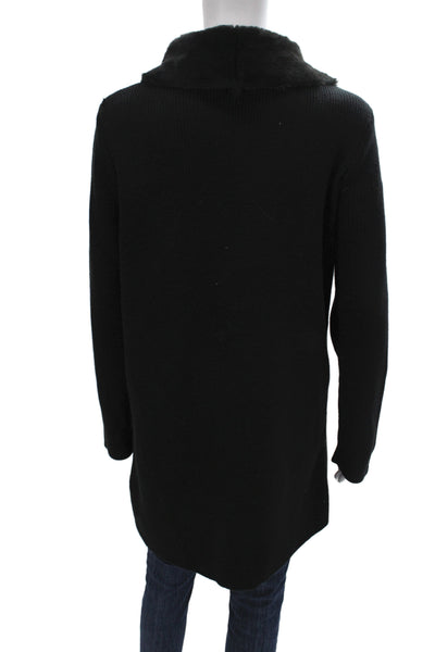 Love Token Womens Basic Jacket Coatigan Black Acrylic Button Long Sleeve Size M