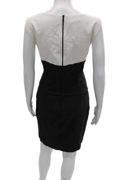 Narciso Rodriguez Women Sheath Dress Black Boat Neck Sleeveless Size 46