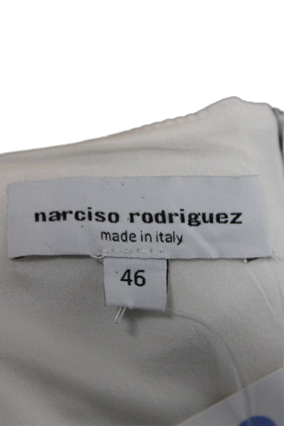 Narciso Rodriguez Women Sheath Dress Black Boat Neck Sleeveless Size 46