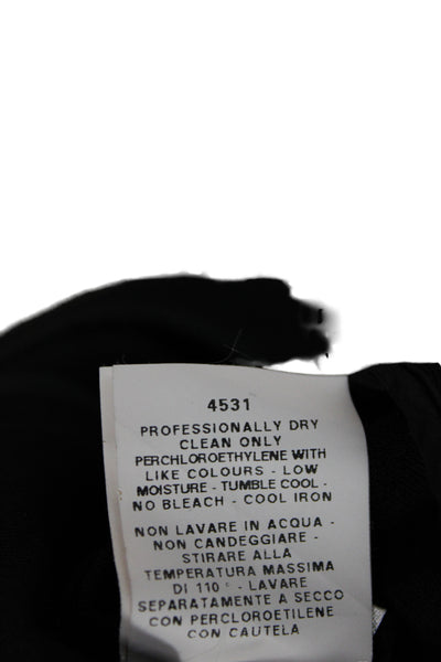 Narciso Rodriguez Women Sheath Dress Black Wool Scoop Neck Short Sleeve Zip Size
